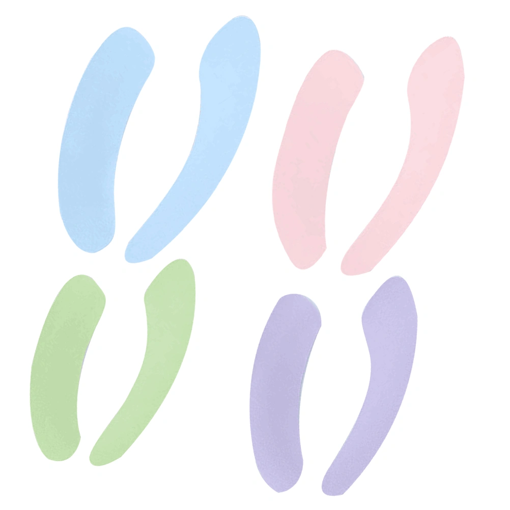 4 Pairs Solid Color Toilet Mat Sticky Closestool Mat Durable Useful Toilet Seat Cover Pads for Home Bathroom (Green + Purple + Blue + Pink)
