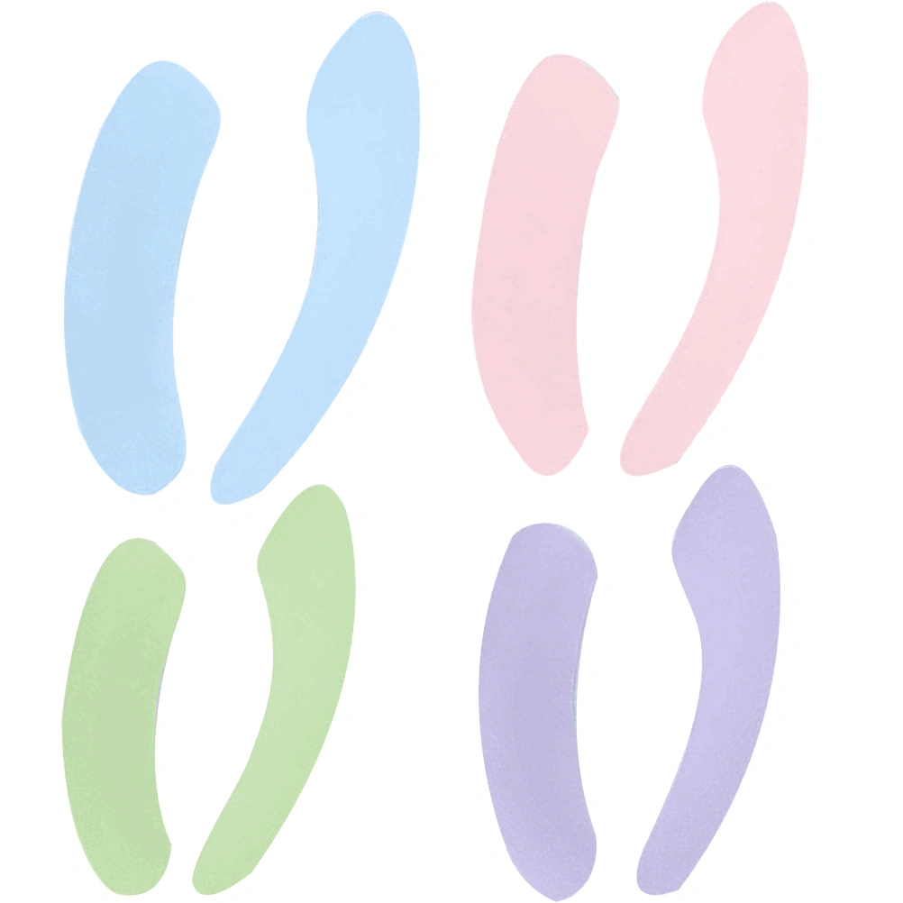 4 Pairs Solid Color Toilet Mat Sticky Closestool Mat Durable Useful Toilet Seat Cover Pads for Home Bathroom (Green + Purple + Blue + Pink)