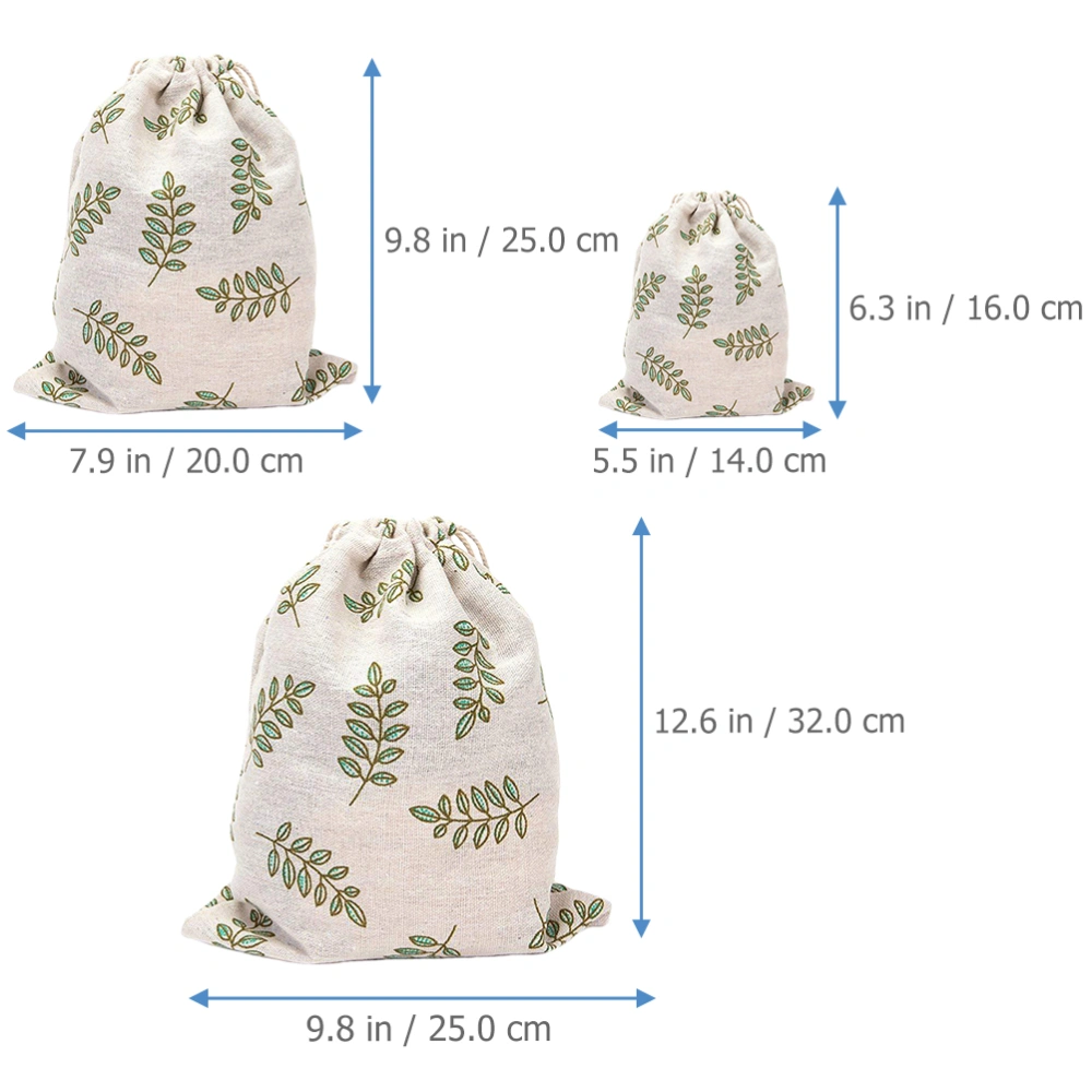 6Pcs Cotton Linen Bag Breathable Jewelry Pouches Drawstring Packing Storage Pouch