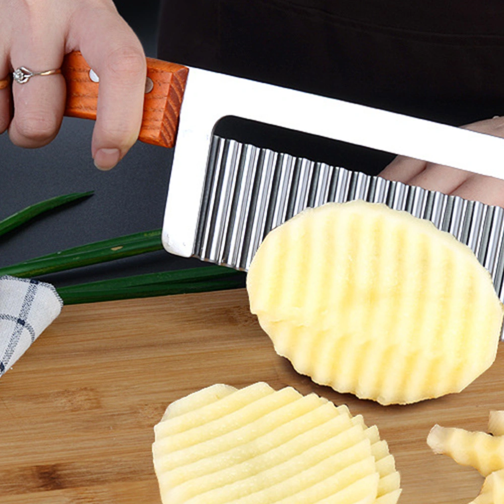 Useful Potato Wave Slicer Stainless Steel Cutter Cutting Tool for Home Store Kitchen Restaurant