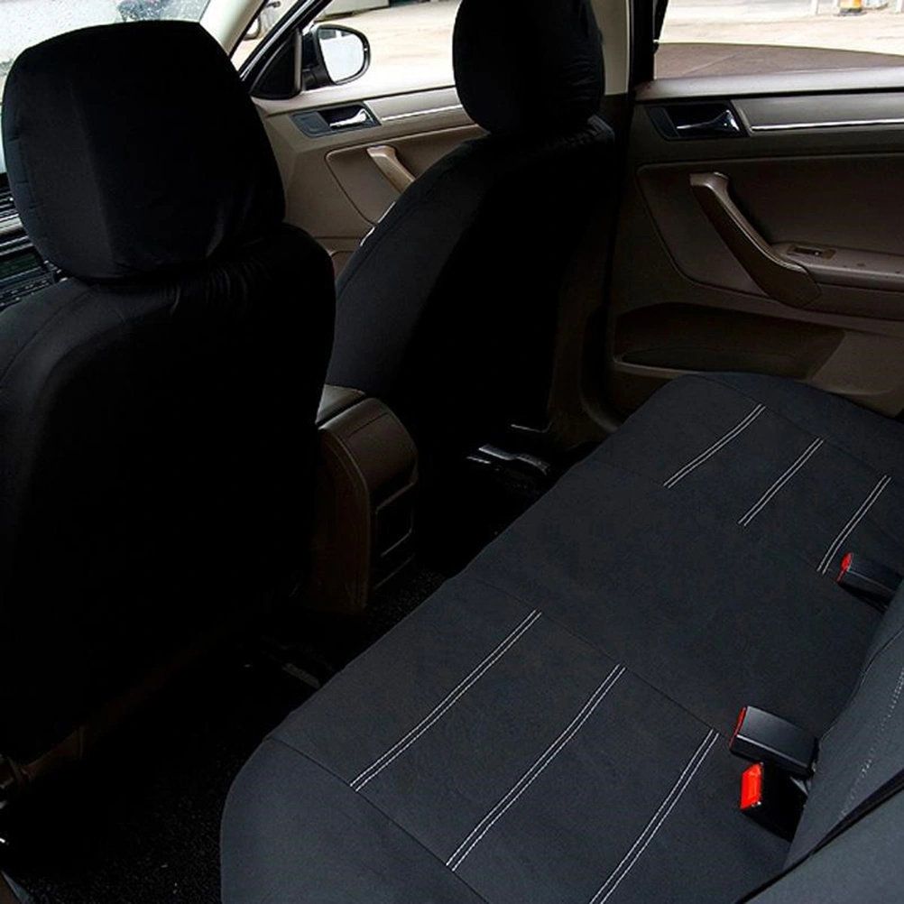 Black Embroidered Car Seat Covers Set Car Seat Covers Full Set Universal Fit Interior Split Bench Cover