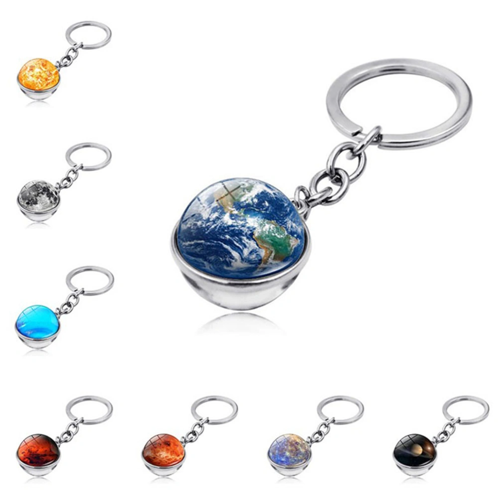 5pcs Creative Planet Pendant Keychain Time Starry Sky Hanging Key Rings Bag Hanging Pendant Ornament for Boys Girls Mixed Pattern