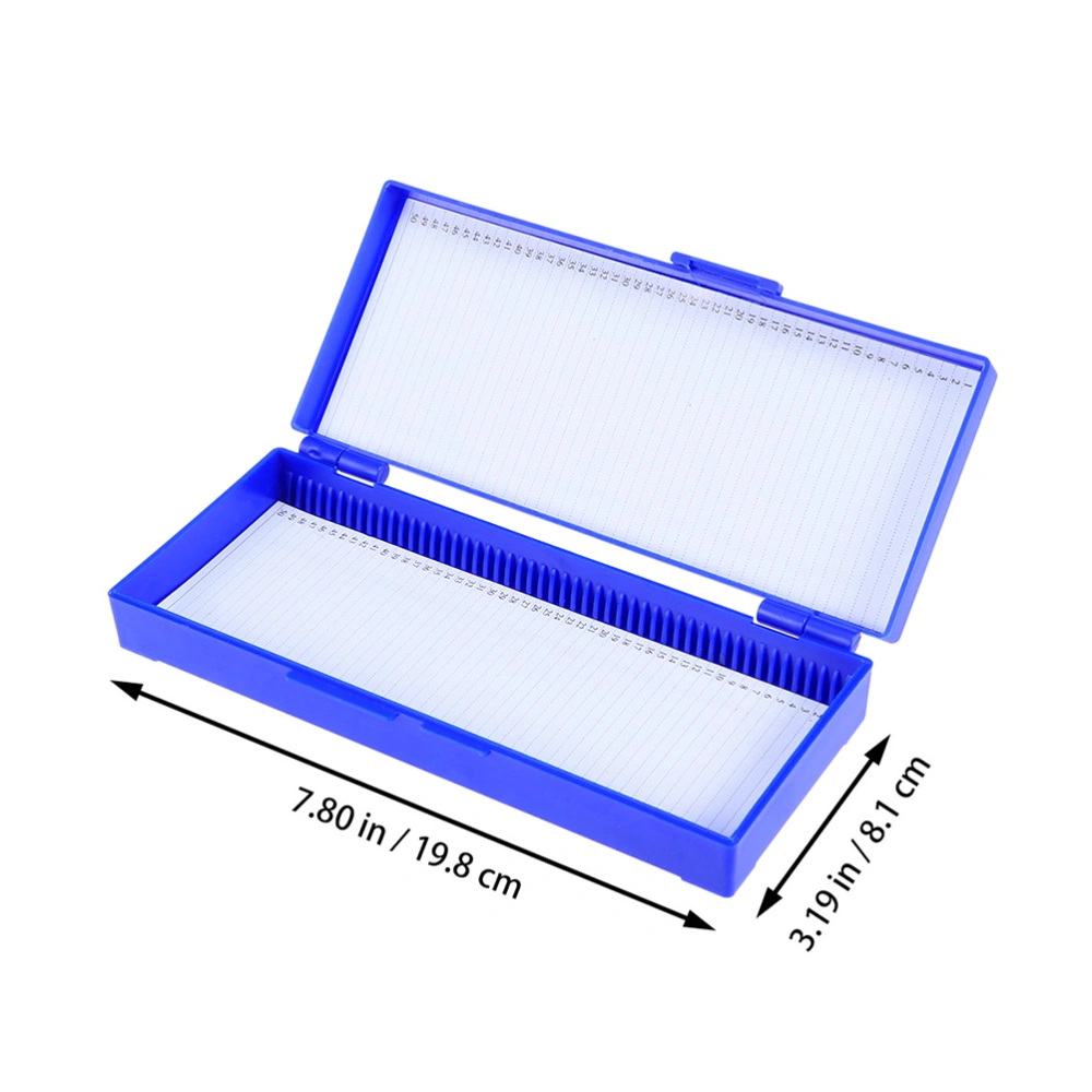 2Pcs Slide Cases Packing 50 Slides Pathological Boxes Opening Slide Mailers for Supplies (Dark Blue)