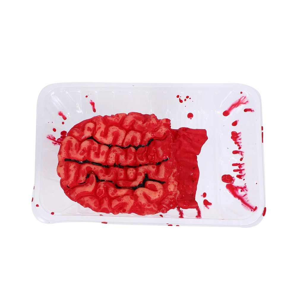 1Pc Halloween Bloody Broken Body Parts Prop Scary Fake Severed Brain Tricky Toy