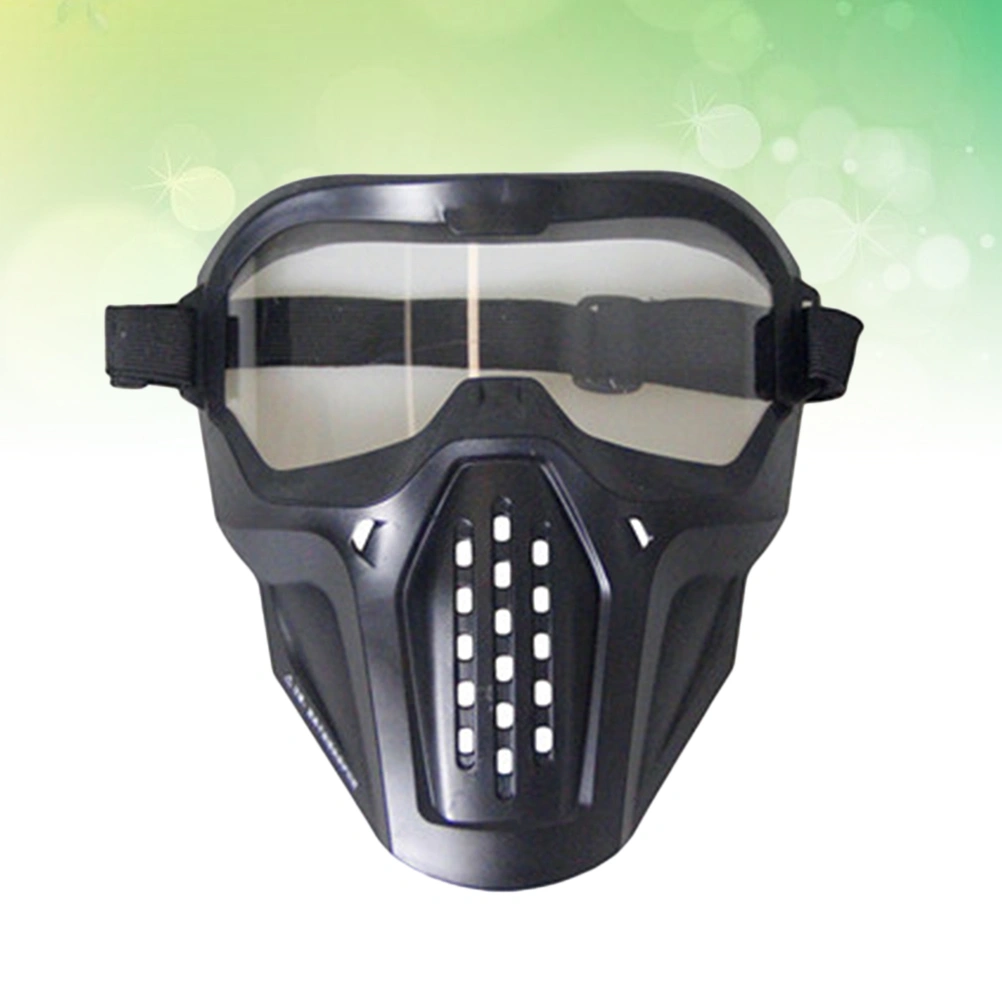 Outdoor CS Field Battle Mask Airsoft Mask Full Face Protective Mask for Halloween Wild (Black)