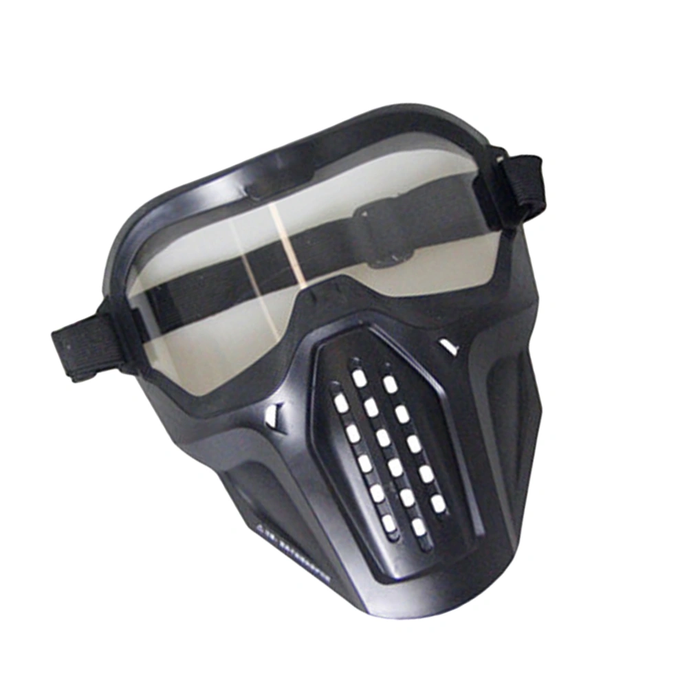 Outdoor CS Field Battle Mask Airsoft Mask Full Face Protective Mask for Halloween Wild (Black)