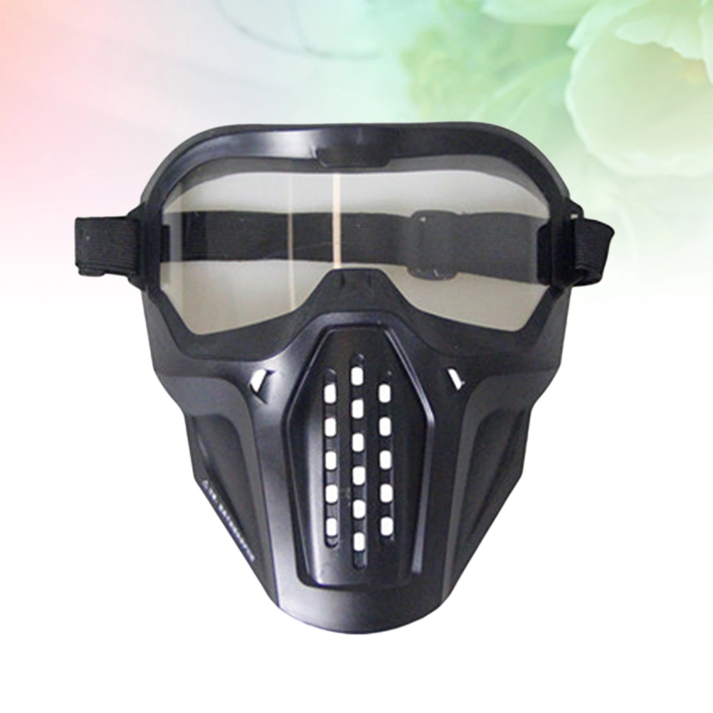 Outdoor CS Field Battle Mask Airsoft Mask Full Face Protective Mask for Halloween Wild (Black)