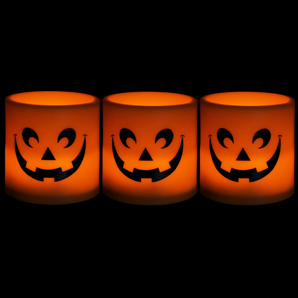 3pcs Halloween Decoration LED Candle Light Battery Operated LED Tea Wax Candle Lights