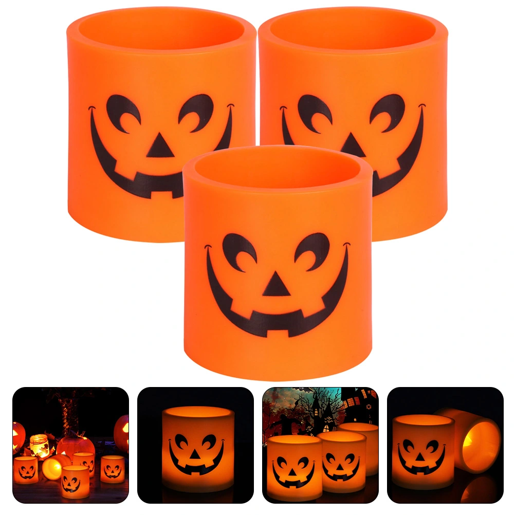 3pcs Halloween Decoration LED Candle Light Battery Operated LED Tea Wax Candle Lights