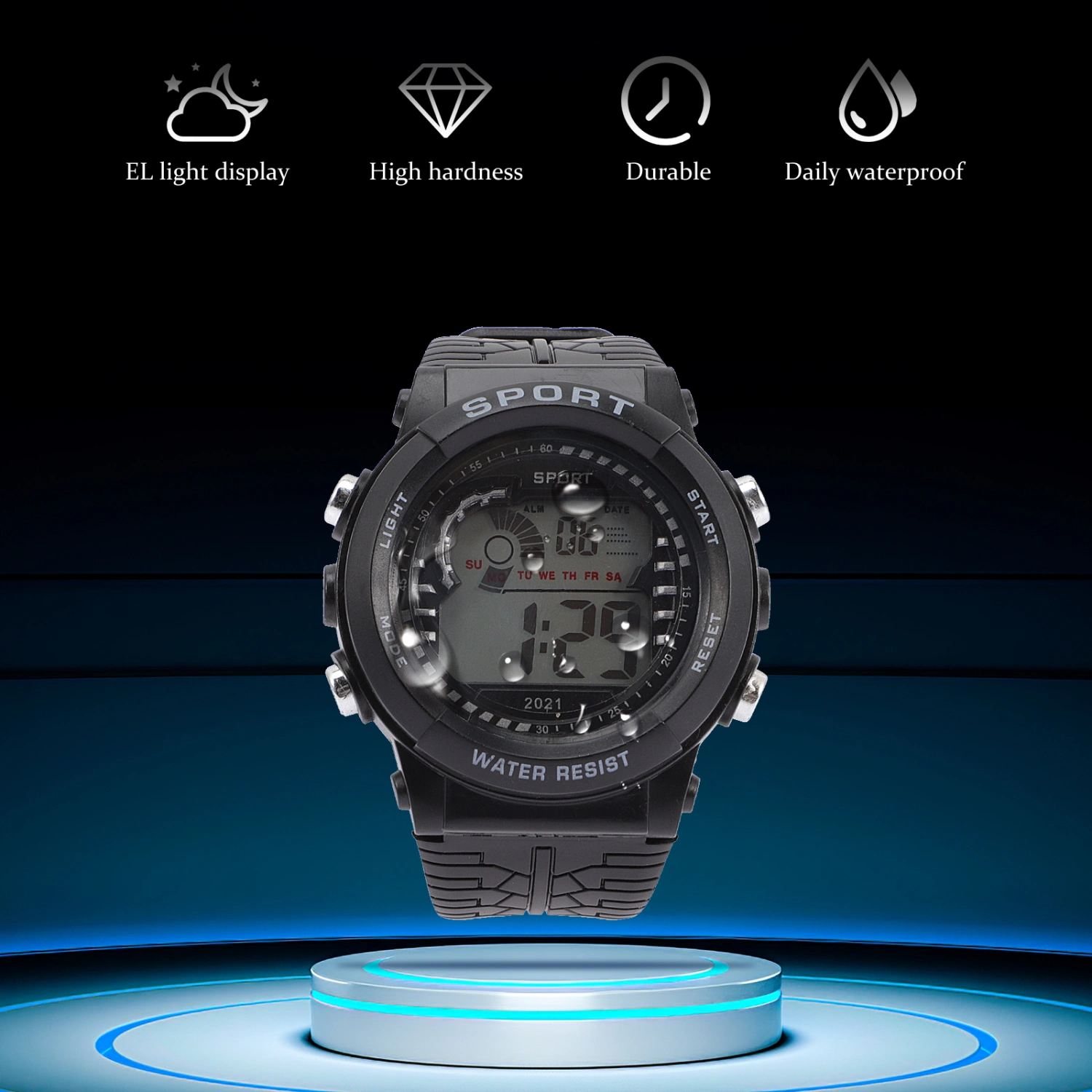 Digital Sports Watch Children Digital Watch LED Sports Watch Large Screen Watch