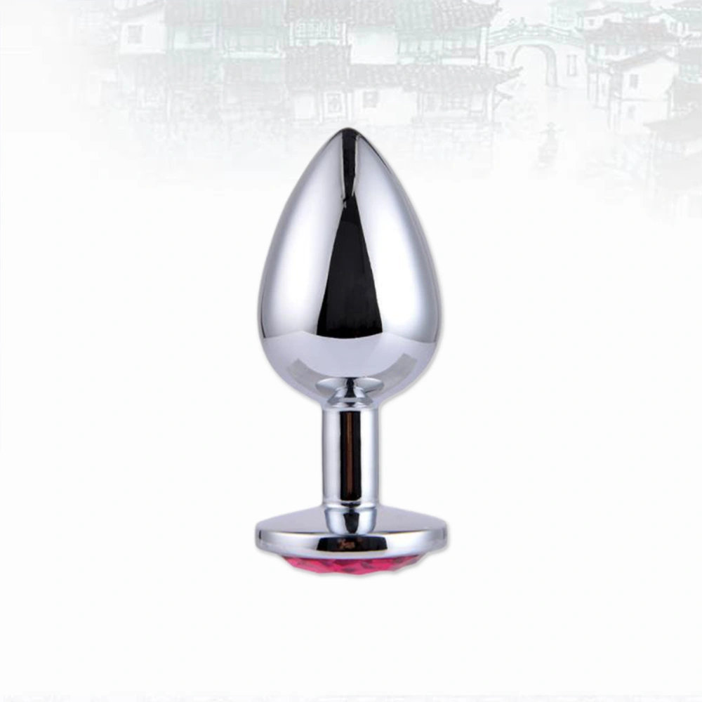 Luxury Jeweled Design Anal Butt Plug Adult Sex Stimulator Toy Sex Pleasure Toy - Size S(Silver and Pink)