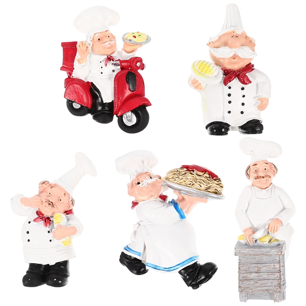 5Pcs Chef Refrigerator Magnets Chef Magnets Kitchen Fridge Magnets Fridge Decors (Mixed Style)