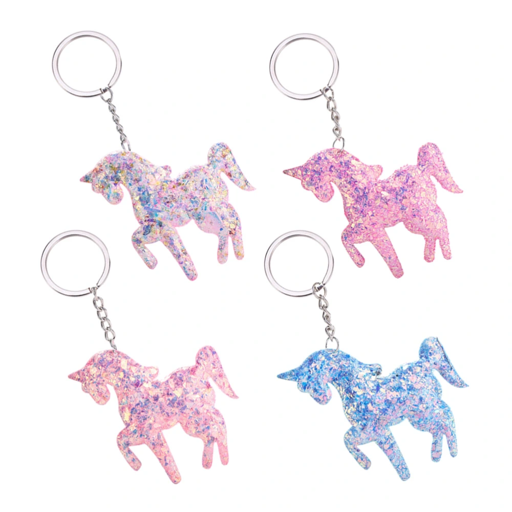 4PCS/Set Unicorn Shape Design Keychain Pendant Unique Shape Pendant Special Gift