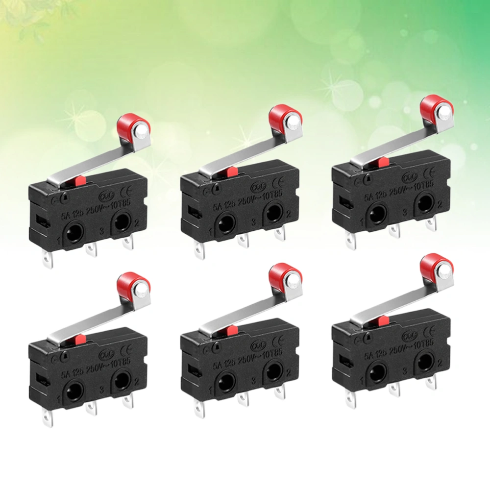 12pcs 250V 5A SPDT 1NO 1NC Momentary Hinge Roller Lever Micro Switches 3 KW11 Black