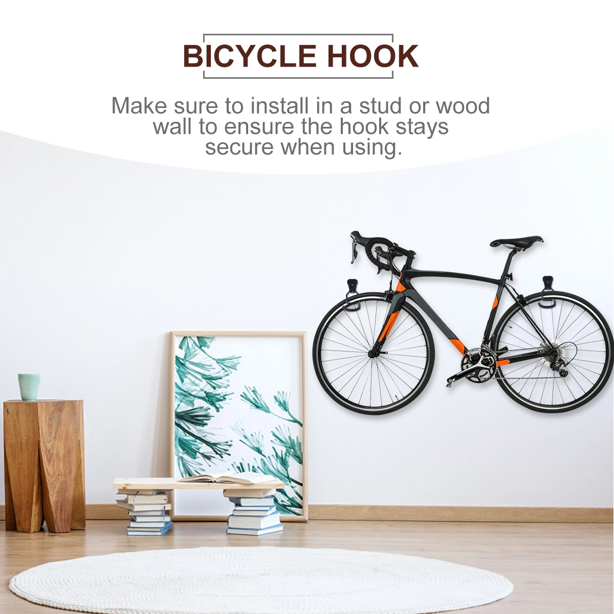 1pc Bike Hook Heavy Duty Bike Storage Hook Wall-Mount Bike Hanger Bike Holder