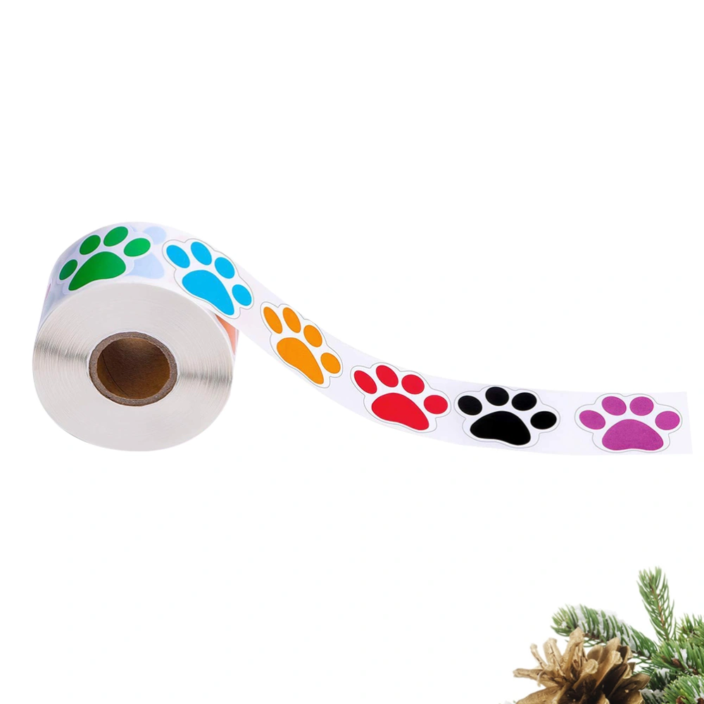 1 Roll Animal Footprints Sealing Stickers Lovely Labels Wrapping Stickers Handmade Decals for Candy Bag Baking Packaging