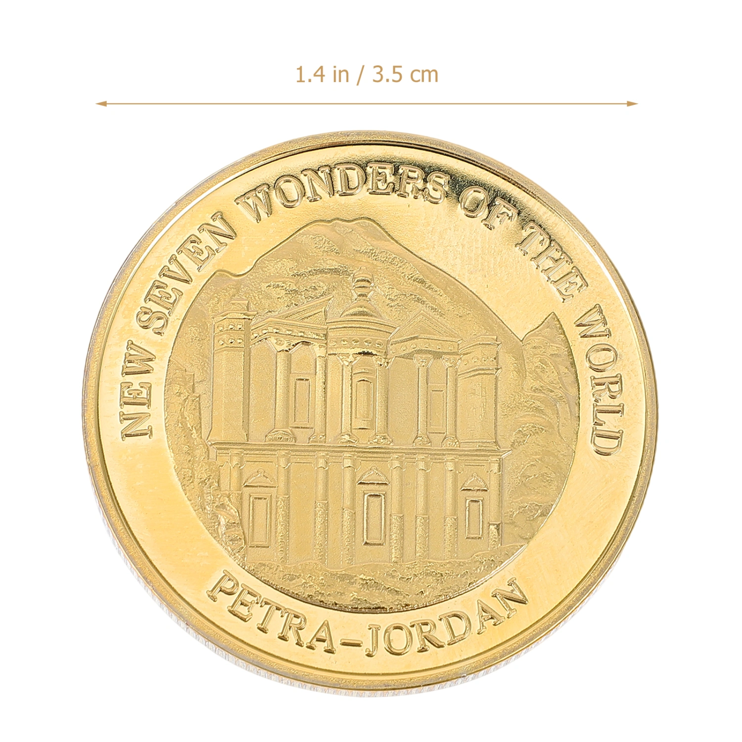 1pc Commemorative Coin Seven Wonders of The World Petra Pattern Iron Coin