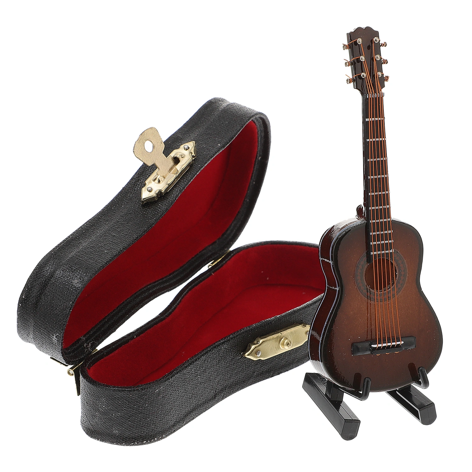1 Set Mini Wooden Guitar Model Miniature Guitar Model Decoration for Home