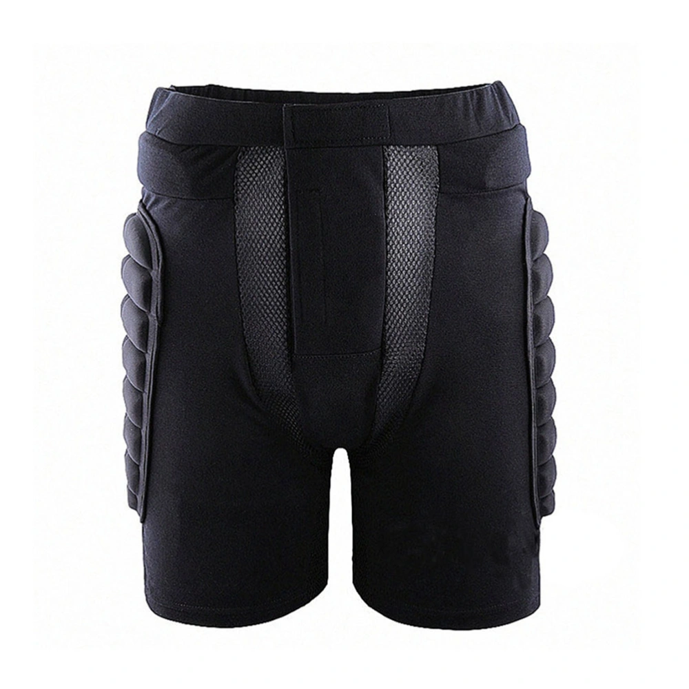 Unisex Ski Skating Shorts Comfortable Breathable Outdoor Sports Protective Gear Size M (Black)