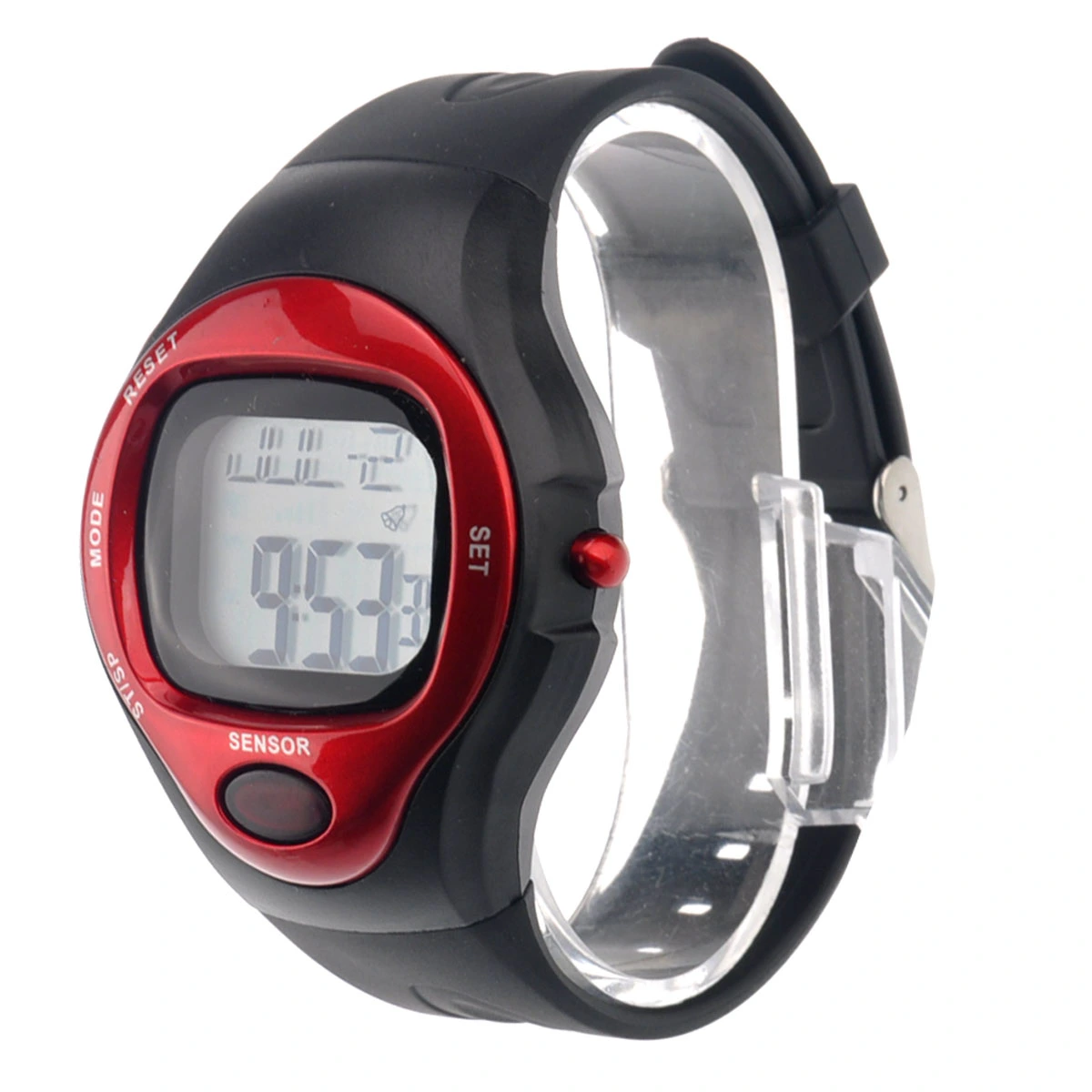 R022M Waterproof Sports Pulse Rate Monitor Calorie Counter Digital Wrist Watch with Alarm /Calendar /Stopwatch (Red)