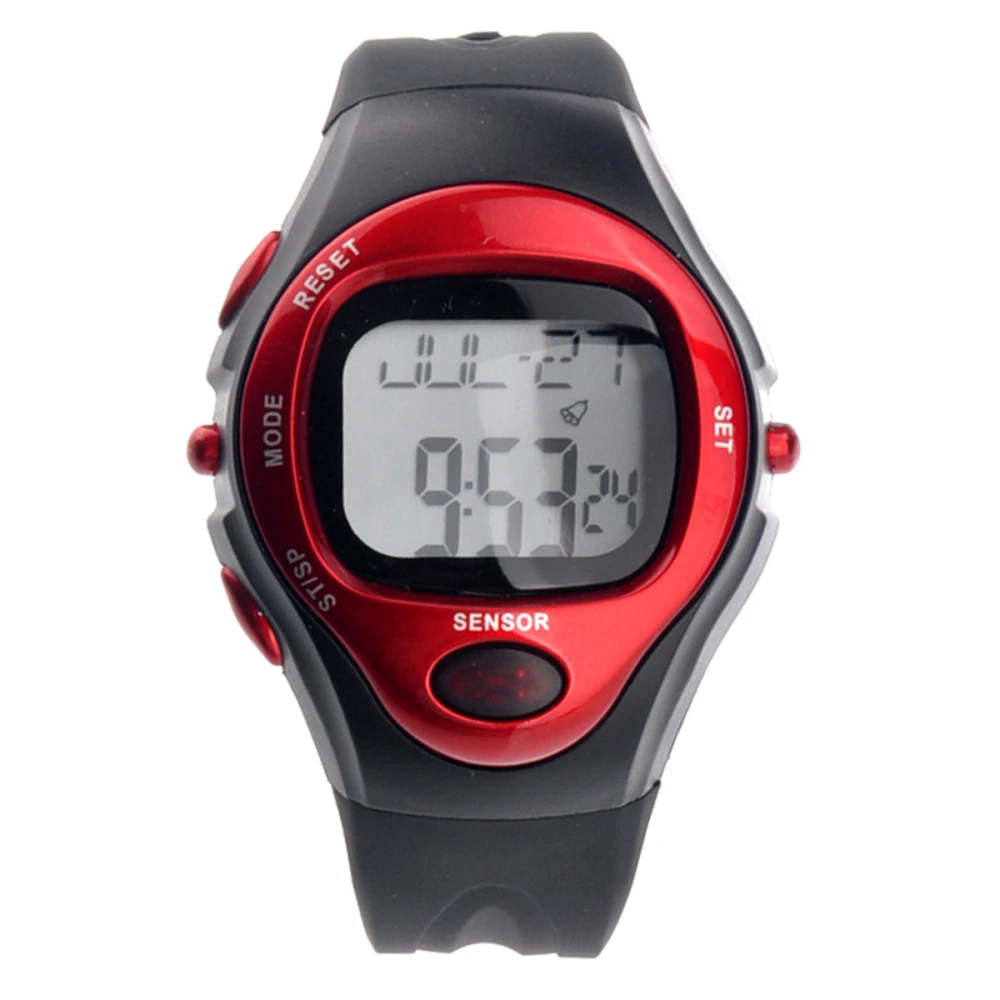 R022M Waterproof Sports Pulse Rate Monitor Calorie Counter Digital Wrist Watch with Alarm /Calendar /Stopwatch (Red)