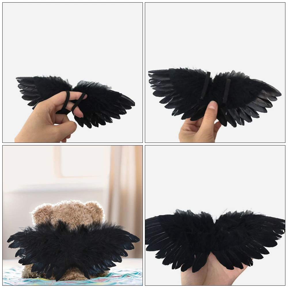 2pcs Doll DIY Decors Angel Plume Wing Design Wedding Party Hanging Pendants