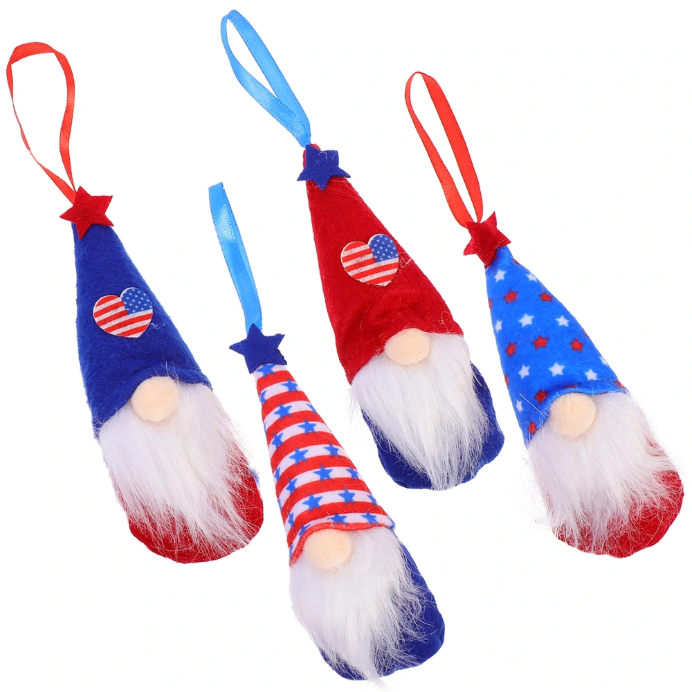 4pcs American Independence Day Gnome Doll Dwarf Gnome Doll Ornament Home Decor