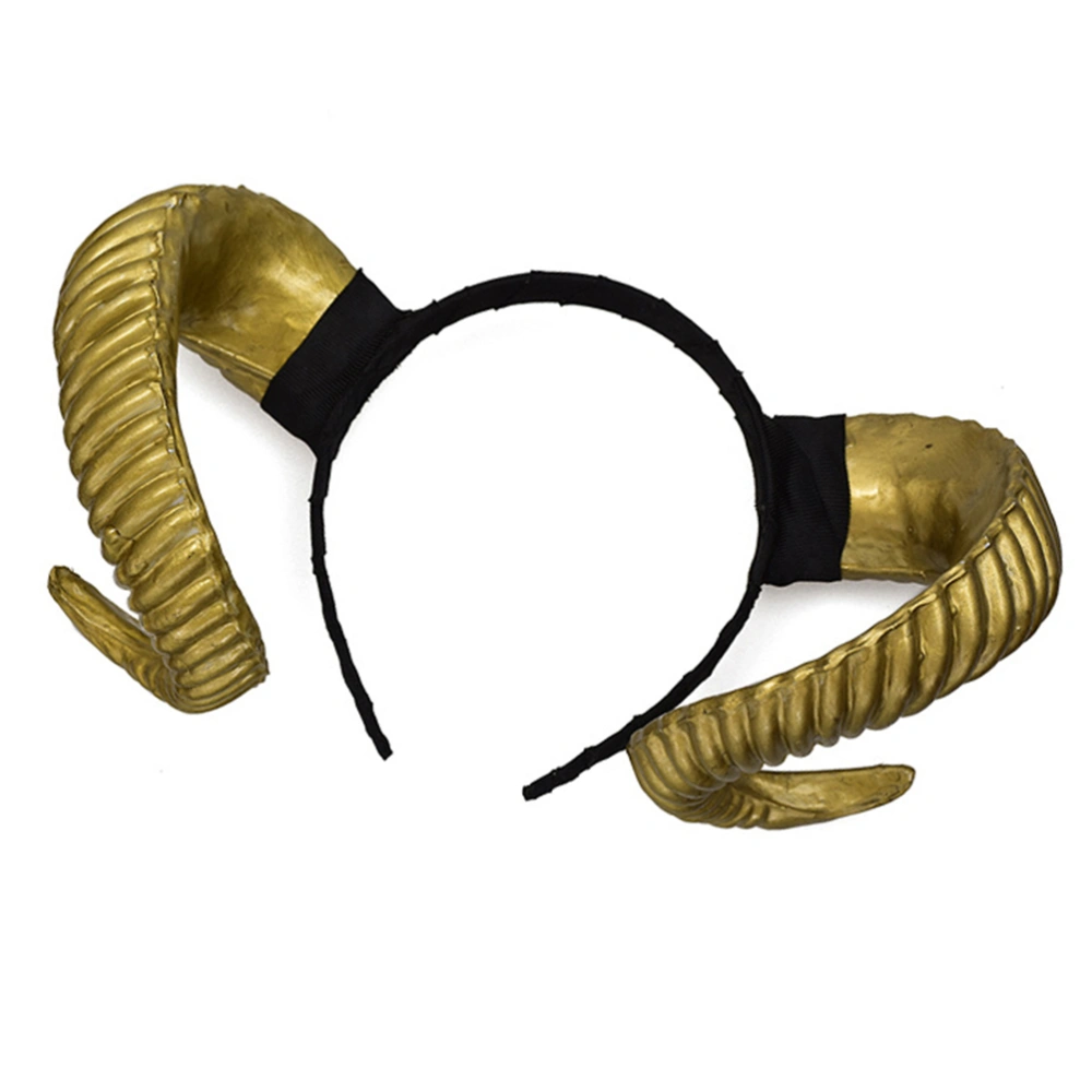 Artificial Sheep Horn Headband Cosplay Hair Performance Hair Band Hair Accessories Golden