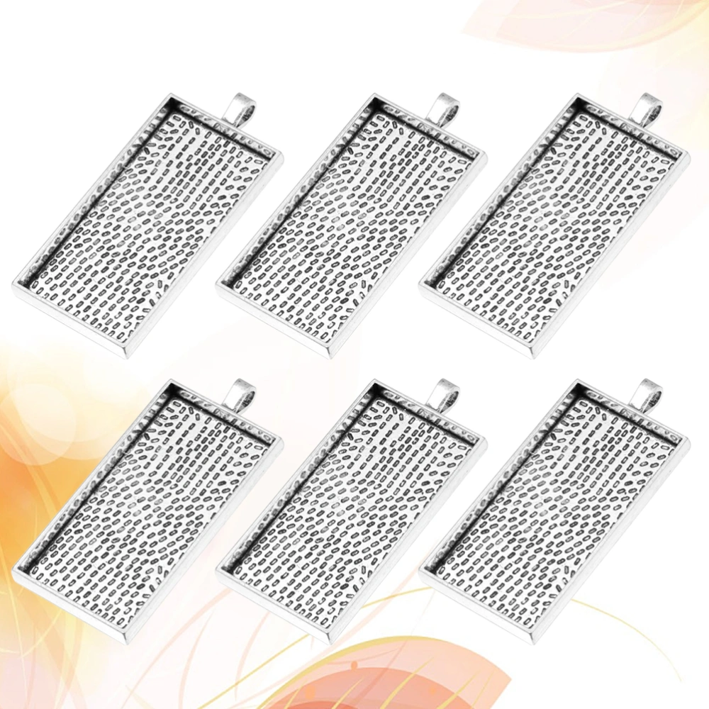 10PCS Vintage Alloy Pendant Trays Pendant Trays for DIY Jewelry Making Crafts Photo Pendant Making (Antique Silver)