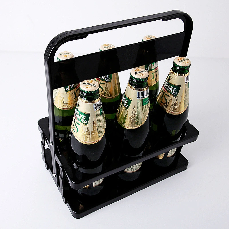 Collapsible Portable Cup Holder Foldable 6-slot Drink Carrier Cup Holder with Handle