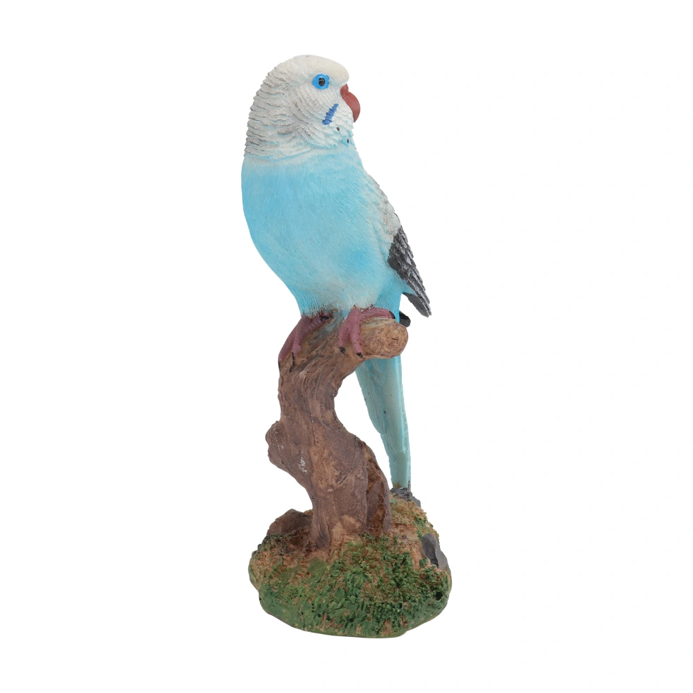 1pc Simulated Resin Parrot Toy Lifelike Parrot Model Resin Craft Decor (Blue)