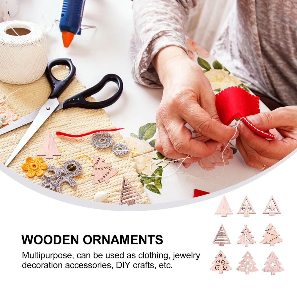 100 Pcs Multipurpose Wooden Ornaments Novel Creative Wood Chips (Khaki)