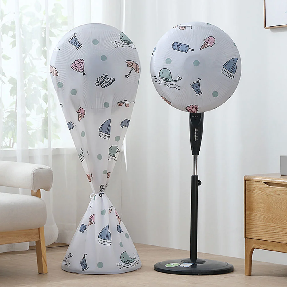 1PC Printed Floor-standing Fan Dust Cover PEVA Fan Protective Cover (3D Style)