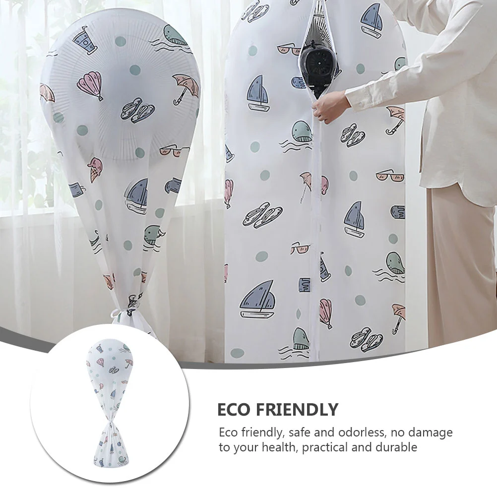 1PC Printed Floor-standing Fan Dust Cover PEVA Fan Protective Cover (3D Style)