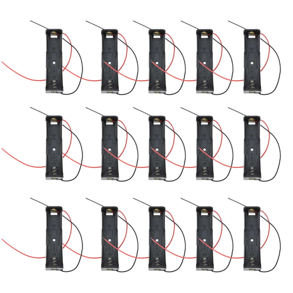 16pcs Professional 18650 Battery Case Holder with Lead Wire DIY Battery Boxes