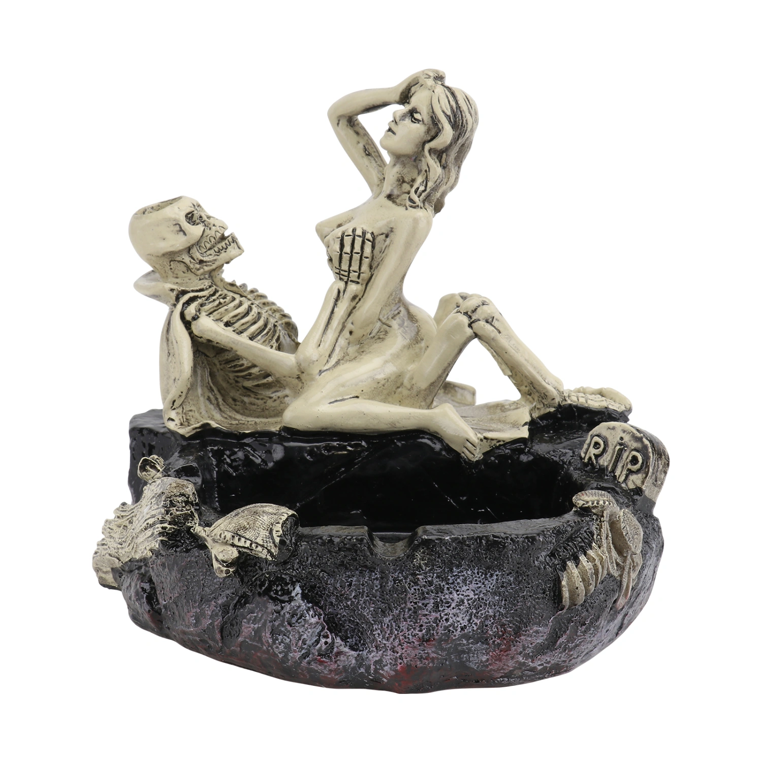 Resin Skull Ashtray Skull Figure Home Decoration Ornaments Scary Halloween Decorations Bar Decoration Smoking Room Accessories Pattern NO.2