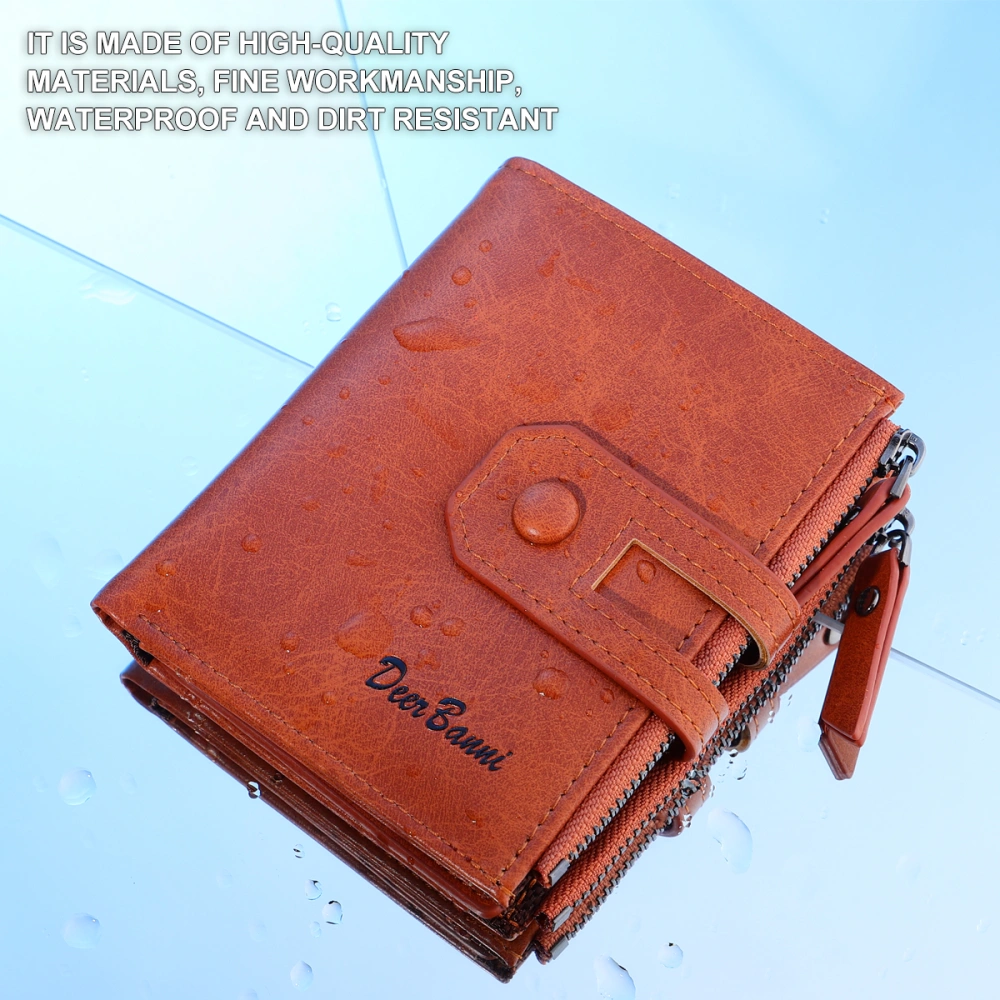 1pc Retro Wallet Multifunctional Male Wallet Portable Coin Purses Zipper Wallet