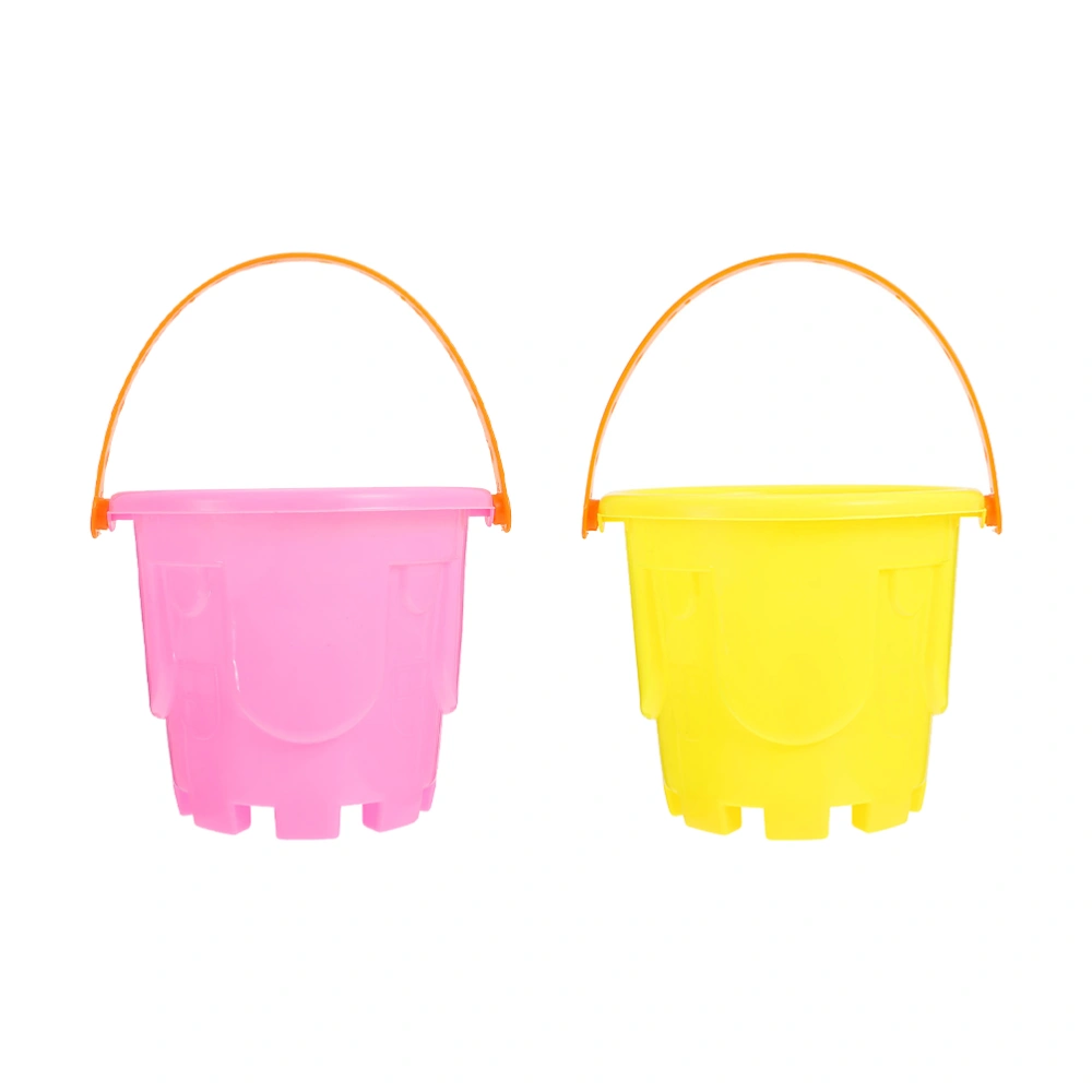 2pcs Plastic Beach Bucket Interesting Mini Bucket Toy Child Sand Buckets