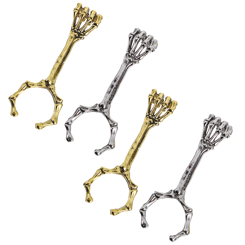4pcs Antique Skeleton Cigarette Holder Ring Copper Cigarette Holder for Men