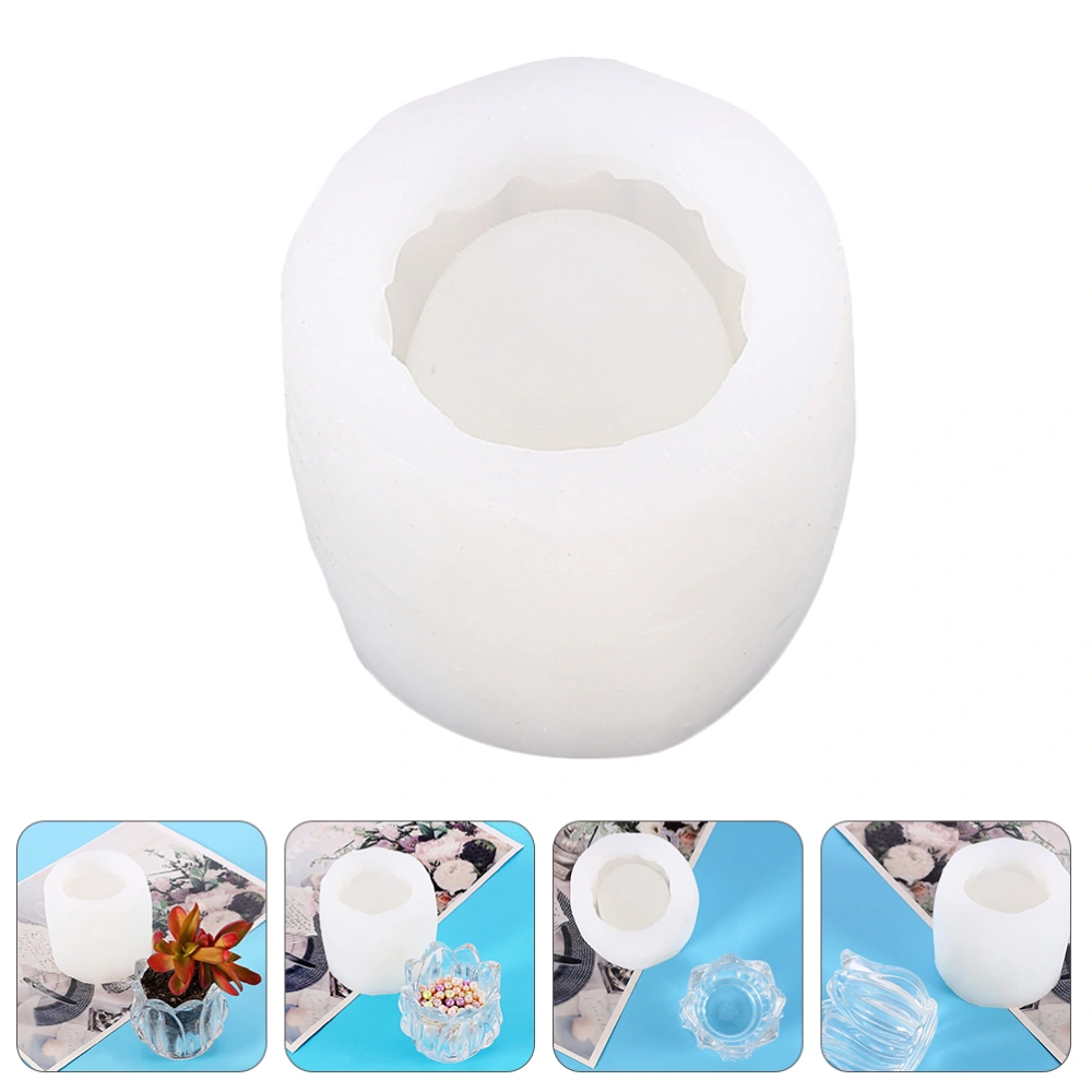 1Pc Plant Pot Mold Petal Shaped Planter Mould DIY Epoxy Resin Mold Gift