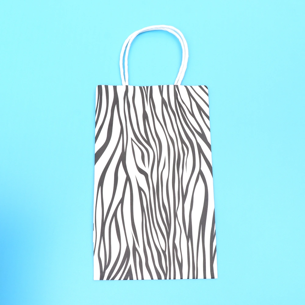 6PCS Leopard Zebra Gift Tote Candy Pouch Baking Paper Bag Packaging Bag (3 Zebra Paper + 3 Leopard Paper)