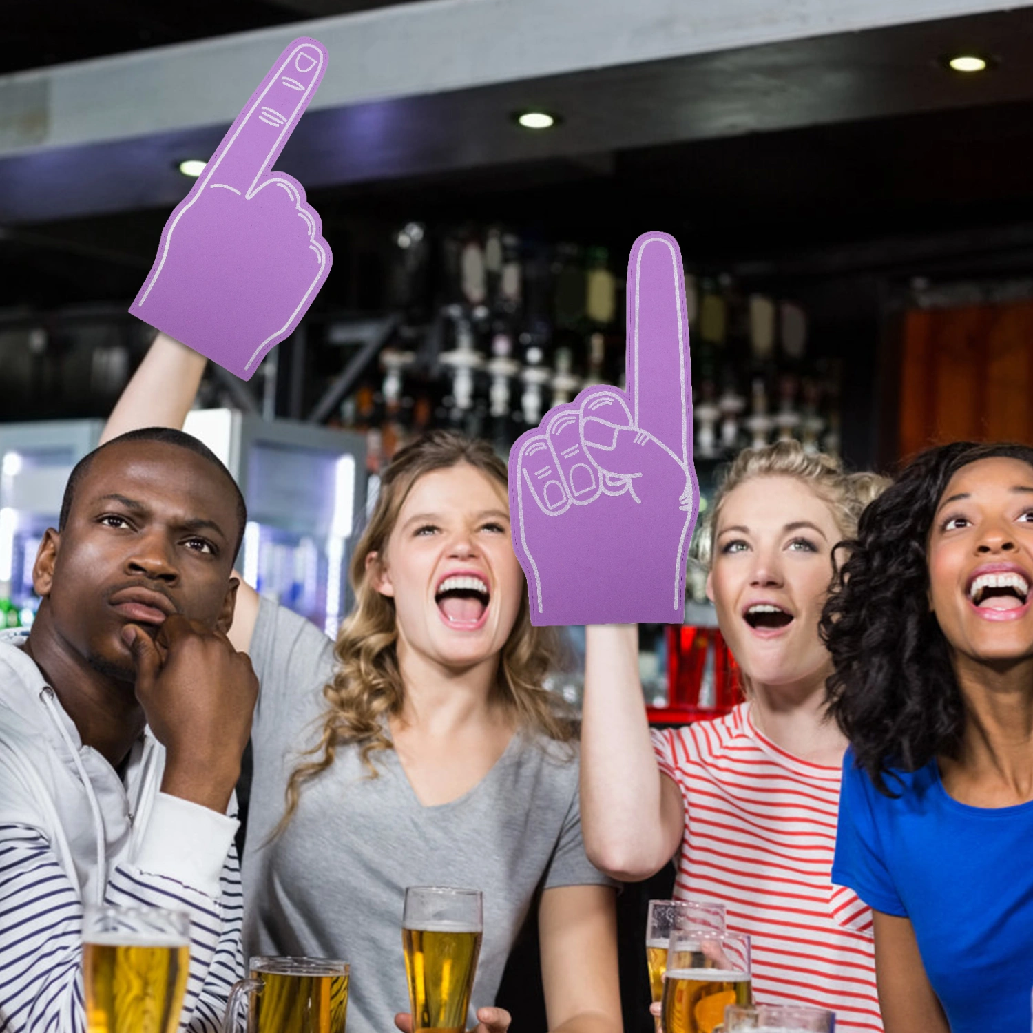 3Pcs Foams Fingers Cheer Leading Foams Hand Sports Event Cheer Props Sports Accessories