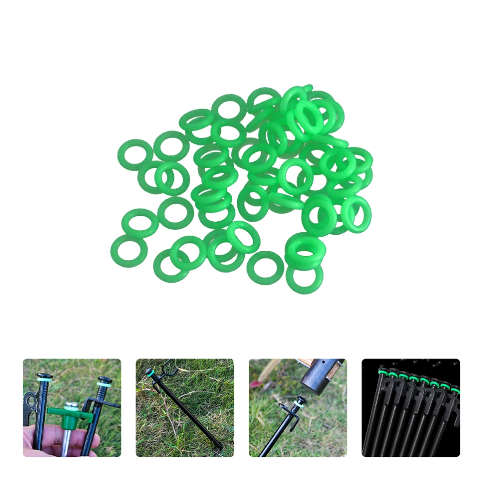 50pcs Fluorescent Rings Camping Tent Rings Tent Nail Stake Luminous Rings