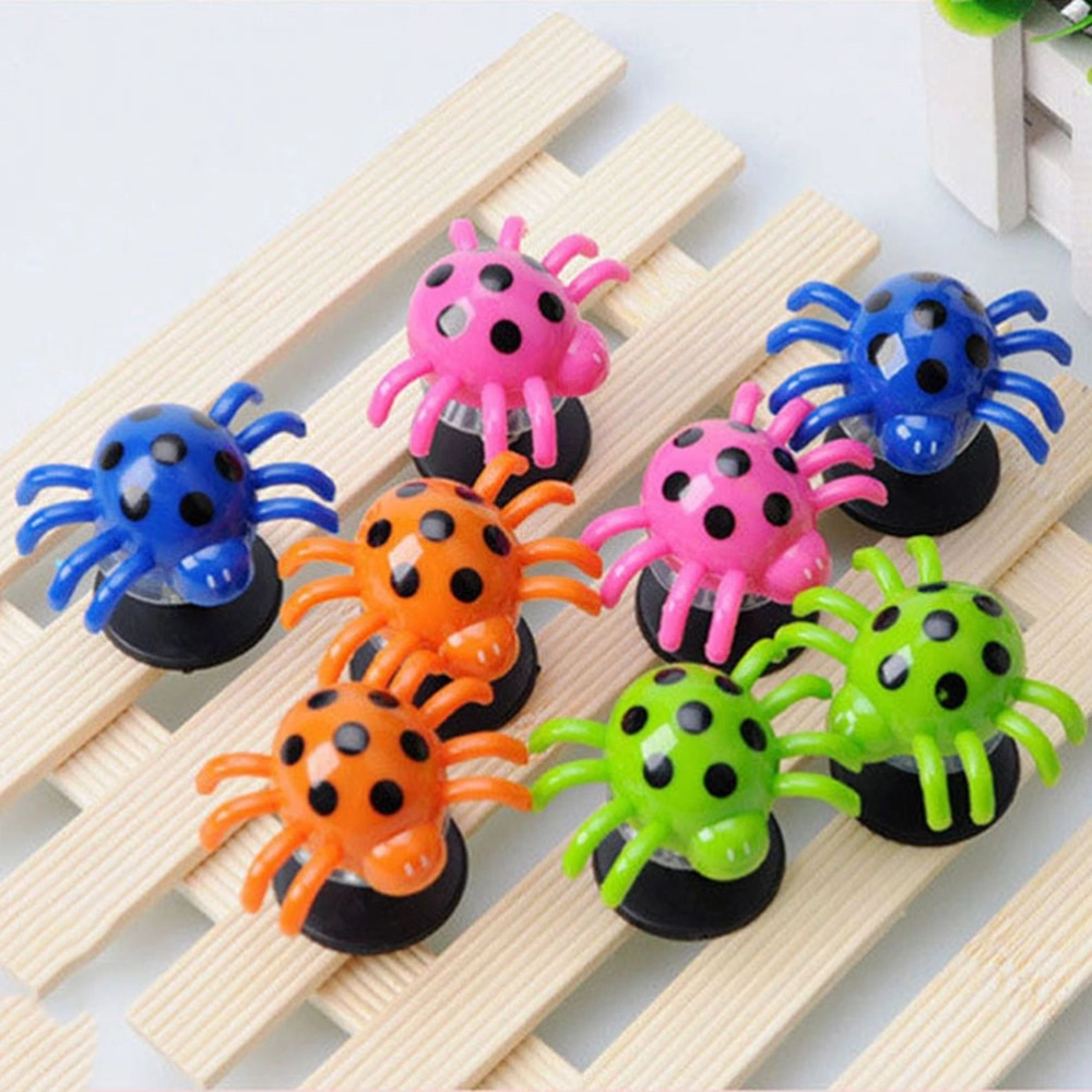 10Pcs Children Bounce Spider Launcher Novelty Creative Toys Kindergarten Activities Gift Toys Plastic Spiders Shape Jumping Toys (Random Color)