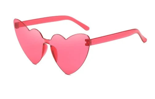 2pcs Rimless Sunglasses Outdoor Glasses Party Sunglasses Heart Shaped Rimless Eyewear