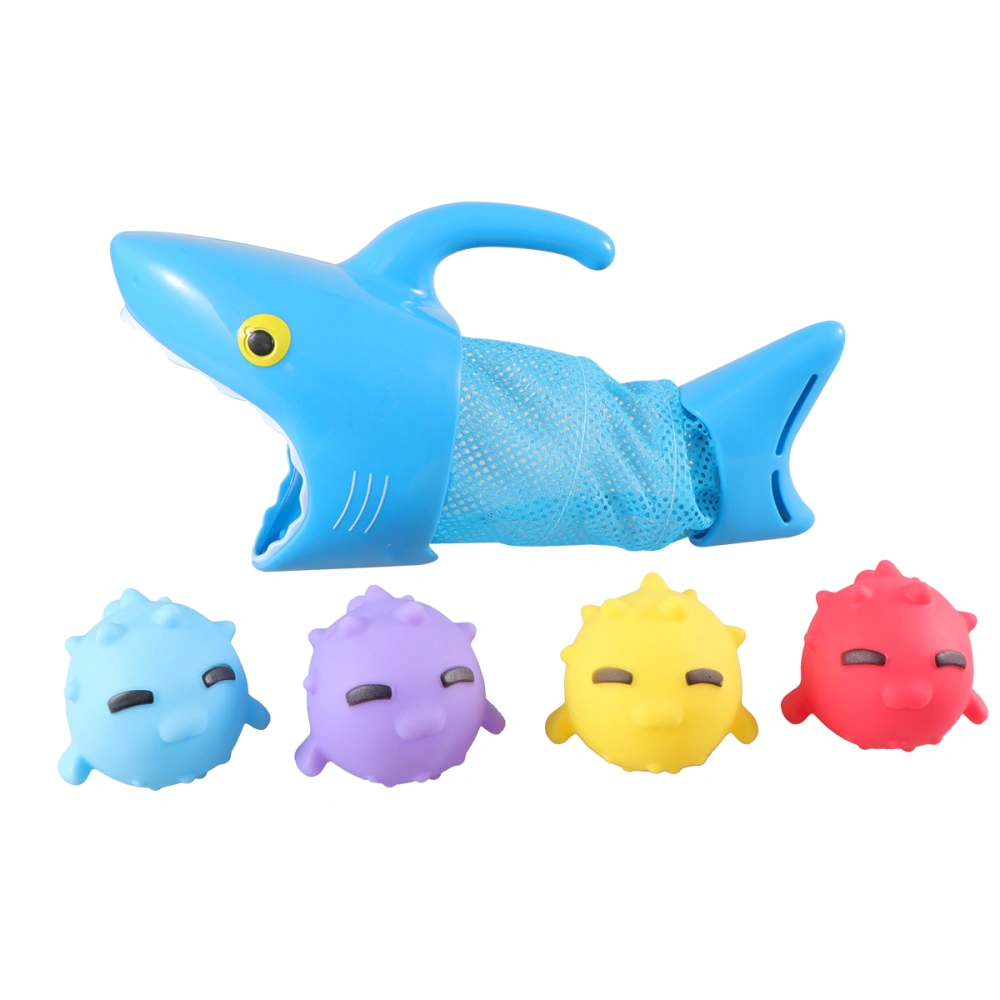 5pcs Children Bath Toys Hungry Shark Catching Fish Fishing Bath Time Toy Bathtub Water Toys Shower Toys for Boys and Girls