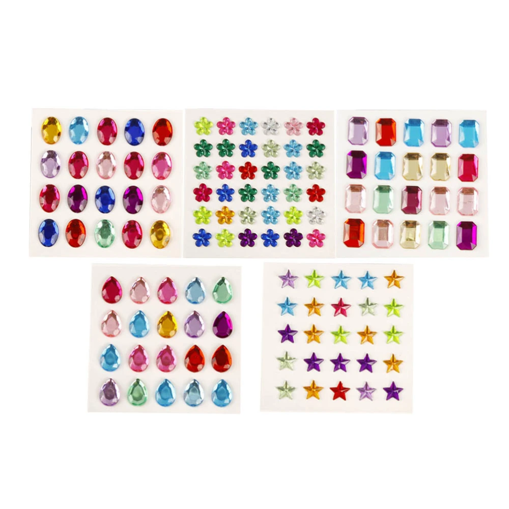 10 Sheets DIY Rhinestone Sticker Acrylic Decals Self-Adhesive Stickers for Book Phone