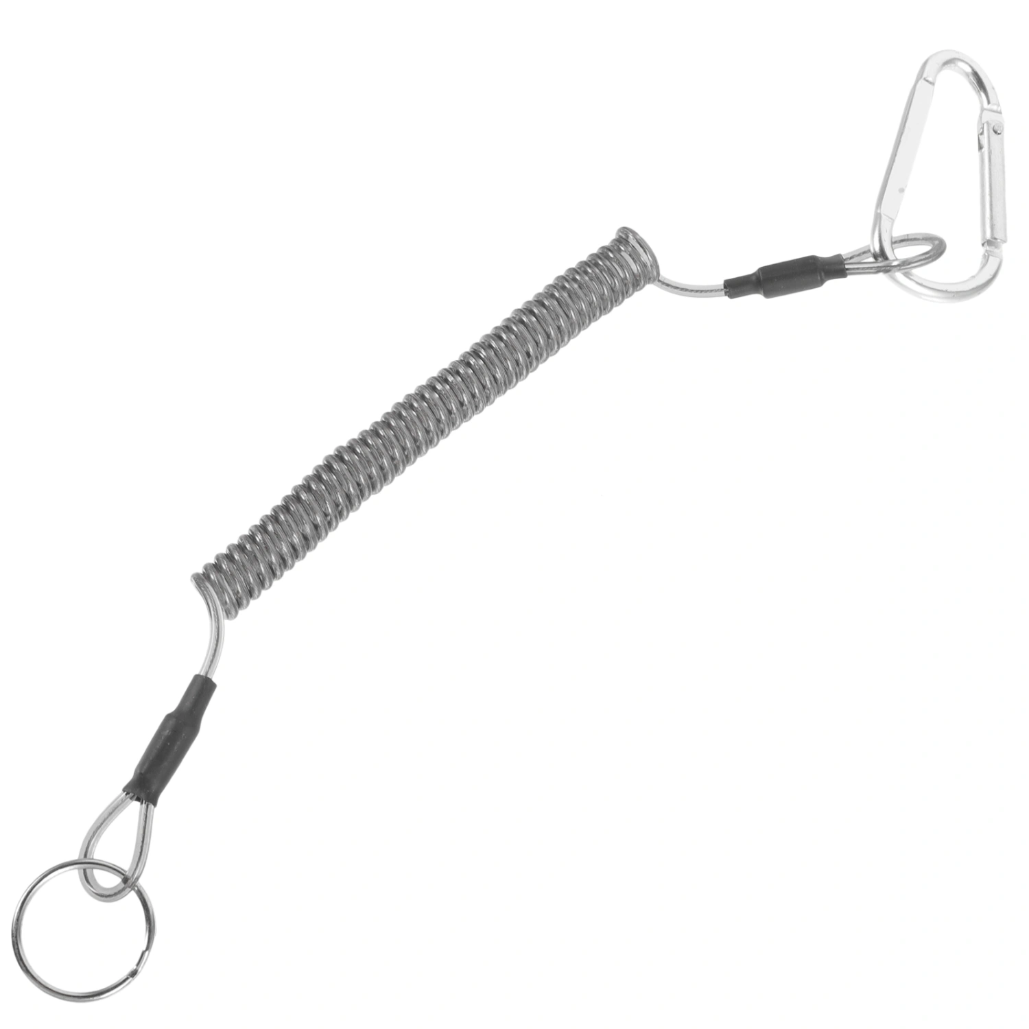 Spring Lanyard Tether Rope Retractable Coiled Tether with Carabiner Protective Fishing Lanyard