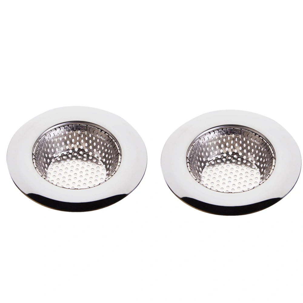 2Pcs Stainless Steel Sewer Filter Cover Sink Drain Cover Bathroom Drain Deodorant Plug Floor Drain Strainer Size L Silver