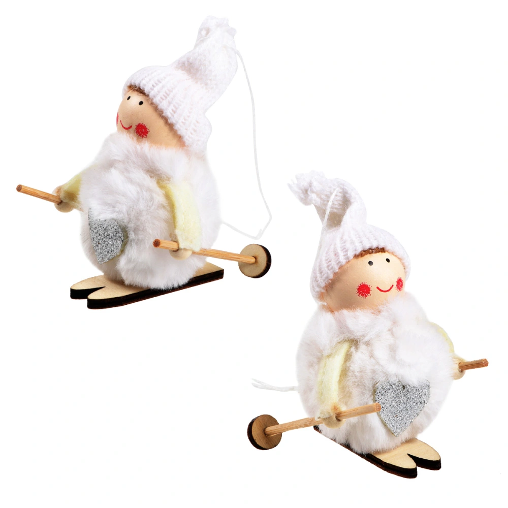 White Ski Doll Christmas Hanging Decoration Adorable Pendants Christmas Tree Ornament Home Party Office Decoration